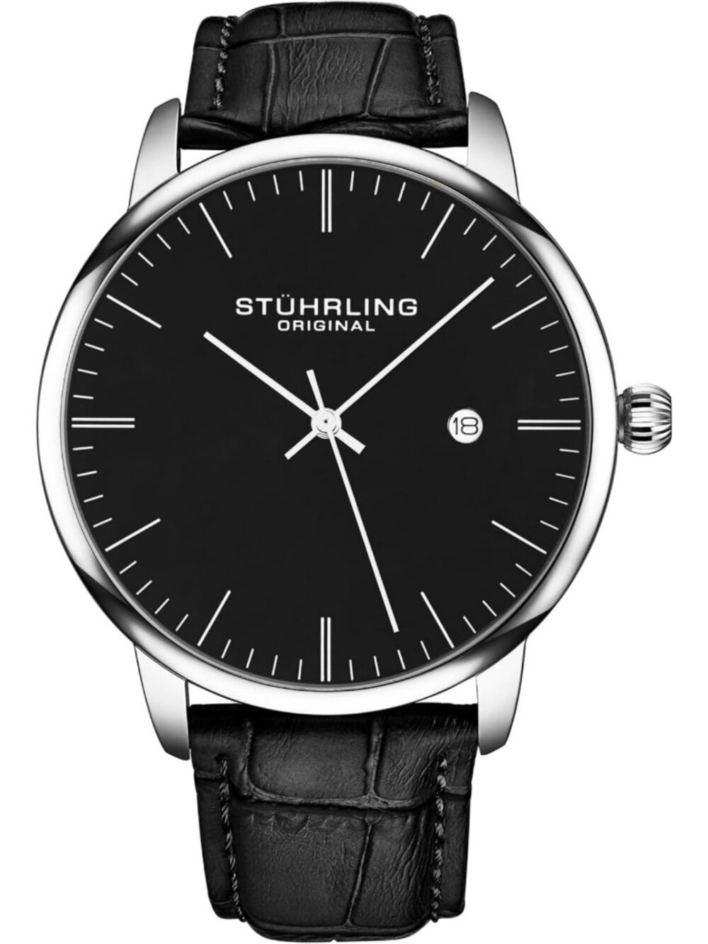 Ultra Slim 40mm Men's Dress Watch, Leather Strap Quartz Analog, Classic